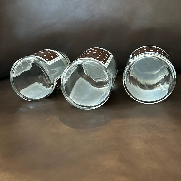 Vintage Anchor Hocking Glass Jars Containers Polka Dots & Lace Set of 3 - Picture 14 of 14